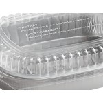 Choice Heavy Duty Smoothwall Silver Medium Oblong Foil Entree / Take-Out Pan with Dome Lid 47.4 oz. - 10/Pack