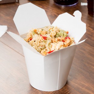 Fold-Pak SmartServ 32SSPLAINM 32 oz. White Microwavable Paper Take-Out Container - 25/Pack