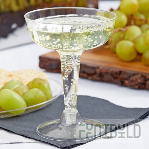 Fineline Flairware 2104 4 oz. Clear Plastic 2 Piece Champagne Glass - 360/Case