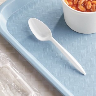 Choice Individually Wrapped Medium Weight White Polypropylene Plastic Teaspoon - 1,000/Case