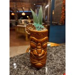 Acopa 21 oz. Green Ceramic Tiki Mug - Sample