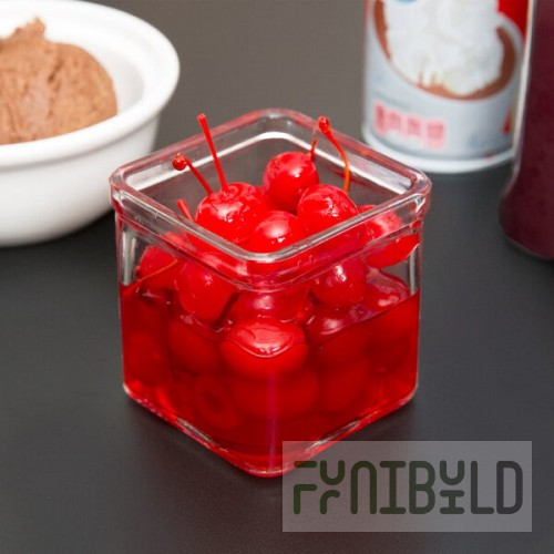 American Metalcraft 8 oz. Square Glass Condiment Jar - 12/Case