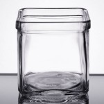 American Metalcraft 8 oz. Square Glass Condiment Jar - 12/Case