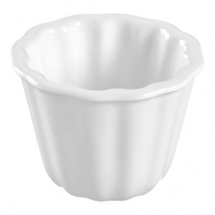Solia Cannele 1.8 oz. White Scalloped Porcelain Mini Dish - 144/Case Solia Cannele 1.8 oz. White Scalloped Porcelain Mini Dish - 144/Case