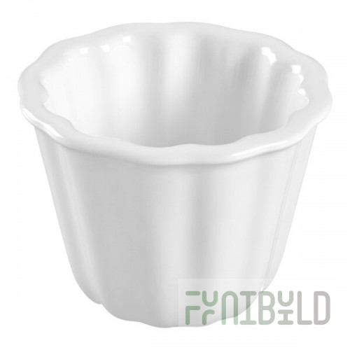 Solia Cannele 1.8 oz. White Scalloped Porcelain Mini Dish - 144/Case