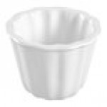 Solia Cannele 1.8 oz. White Scalloped Porcelain Mini Dish - 144/Case