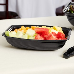 Cambro RSB912CW110 2.9 Qt. Black Camwear® Rectangular Ribbed Bowl Cambro RSB912CW110 2.9 Qt. Black Camwear® Rectangular Ribbed Bowl
