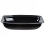 Cambro RSB912CW110 2.9 Qt. Black Camwear® Rectangular Ribbed Bowl