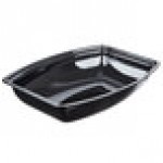 Cambro RSB912CW110 2.9 Qt. Black Camwear® Rectangular Ribbed Bowl