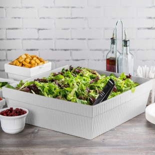 TableCraft CW1494N 24 Qt. Natural Cast Aluminum Square Bowl TableCraft CW1494N 24 Qt. Natural Cast Aluminum Square Bowl