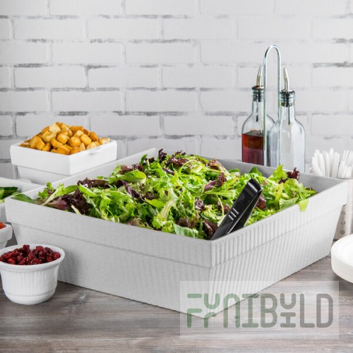 TableCraft CW1494N 24 Qt. Natural Cast Aluminum Square Bowl