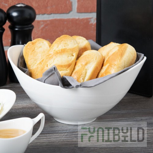Reserve by Libbey 987659320 Silk 39.5 oz. Oval Royal Rideau White Porcelain Bowl - 12/Case