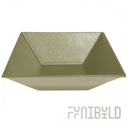 G.E.T. Enterprises BSD16WG Bugambilia 13.5 Qt. Classic Textured Finish Willow Green Resin-Coated Aluminum XL Deep Square Bowl