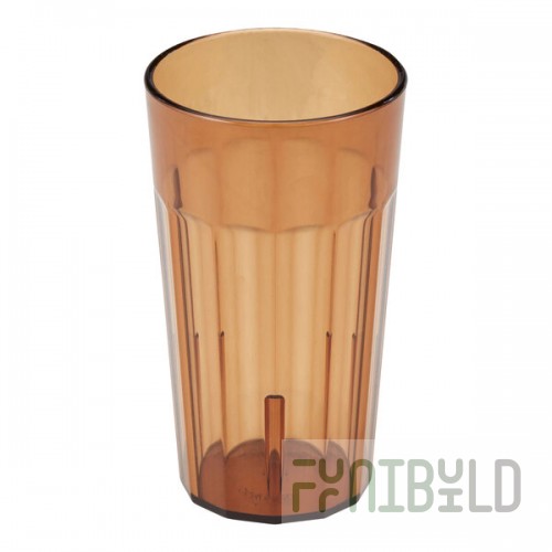 Cambro NT14153 Newport 14 oz. Amber Customizable SAN Plastic Tumbler - 36/Case