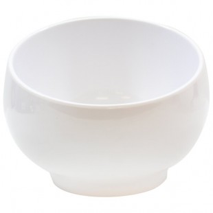 TableCraft MBS6 Frostone 32 oz. White Slanted Melamine Bowl with Base