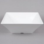 TableCraft MBS6 Frostone 32 oz. White Slanted Melamine Bowl with Base