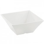 TableCraft MBS6 Frostone 32 oz. White Slanted Melamine Bowl with Base