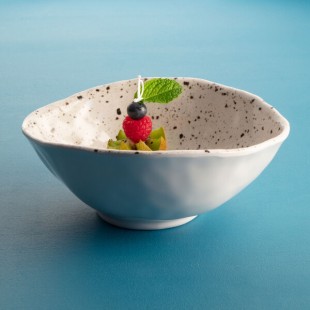 Elite Global Solutions D863OV-CC Macchiato 28 oz. Chocolate Chip Oval Melamine Bowl - 6/Case