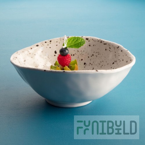 Elite Global Solutions D863OV-CC Macchiato 28 oz. Chocolate Chip Oval Melamine Bowl - 6/Case