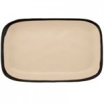 GET B-299-CRM Pottery Market 10 oz. Glazed Cream Melamine Bowl with Brown Trim - 24/Case