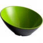 G.E.T. B-788-G/BK Brasilia 16 oz. Green and Black Slanted Melamine Catering Bowl