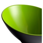 G.E.T. B-788-G/BK Brasilia 16 oz. Green and Black Slanted Melamine Catering Bowl
