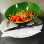 G.E.T. B-788-G/BK Brasilia 16 oz. Green and Black Slanted Melamine Catering Bowl
