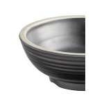 Acopa Ugoki 15 oz. Matte Black Melamine Bowl with Ivory Rim - 12/Pack
