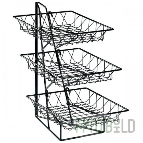 Cal-Mil 1293-3 Three Tier Merchandiser with Square Wire Baskets - 12
