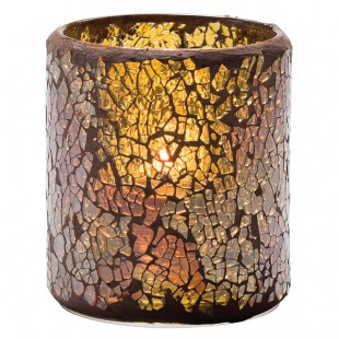 Hollowick 6301G Crackle Gold Glass Votive Hollowick 6301G Crackle Gold Glass Votive