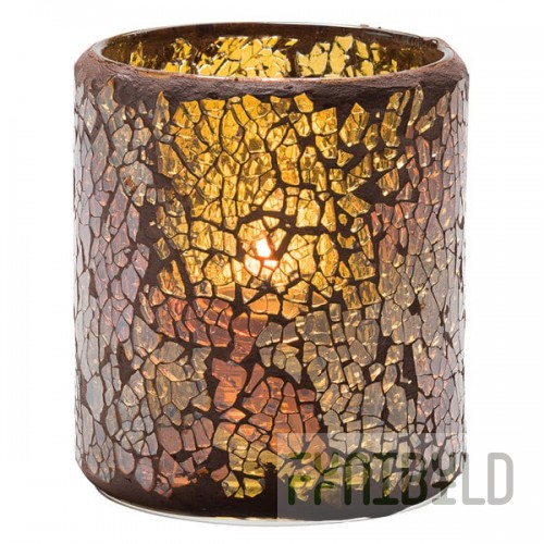 Hollowick 6301G Crackle Gold Glass Votive