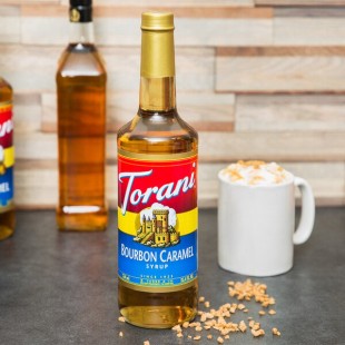 Torani Bourbon Caramel Flavoring Syrup 750 mL Glass Bottle Torani Bourbon Caramel Flavoring Syrup 750 mL Glass Bottle