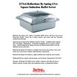 Spring USA Reflection 2/3 Size Square Stainless Steel Induction Chafer with Glass Lid 2174-6