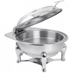 Spring USA Reflection 2/3 Size Square Stainless Steel Induction Chafer with Glass Lid 2174-6