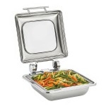 Vollrath 4644020 Mirage® 5.6 Qt. 2/3 Size Square Induction Chafer with Glass Top and 2/3 Size, 2.5