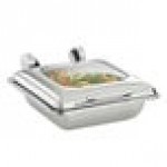 Vollrath 4644020 Mirage® 5.6 Qt. 2/3 Size Square Induction Chafer with Glass Top and 2/3 Size, 2.5