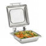 Vollrath 4644020 Mirage® 5.6 Qt. 2/3 Size Square Induction Chafer with Glass Top and 2/3 Size, 2.5