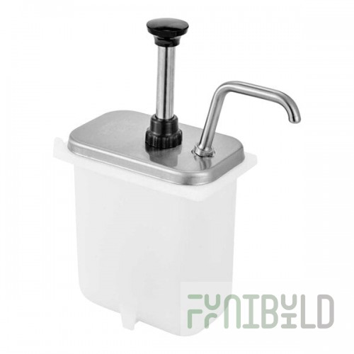 Server Stainless Steel 1 oz. Pump with Lid for Standard 2 Qt. Fountain Jar