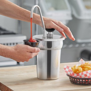ServSense 0.5 fl. oz. Stainless Steel Inset Pump Dispenser with 2.5 Qt. Inset