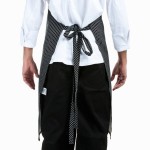 Chef Revival Pinstripe Poly-Cotton Customizable Bib Apron with 1 Pocket - 38 Chef Revival Pinstripe Poly-Cotton Customizable Bib Apron with 1 Pocket - 38