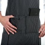 Chef Revival Pinstripe Poly-Cotton Customizable Bib Apron with 1 Pocket - 38 Chef Revival Pinstripe Poly-Cotton Customizable Bib Apron with 1 Pocket - 38