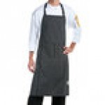 Chef Revival Pinstripe Poly-Cotton Customizable Bib Apron with 1 Pocket - 38 Chef Revival Pinstripe Poly-Cotton Customizable Bib Apron with 1 Pocket - 38