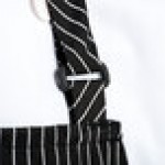 Chef Revival Pinstripe Poly-Cotton Customizable Bib Apron with 1 Pocket - 38 Chef Revival Pinstripe Poly-Cotton Customizable Bib Apron with 1 Pocket - 38