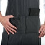 Chef Revival Pinstripe Poly-Cotton Customizable Bib Apron with 1 Pocket - 38 Chef Revival Pinstripe Poly-Cotton Customizable Bib Apron with 1 Pocket - 38