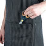 Chef Revival Pinstripe Poly-Cotton Customizable Bib Apron with 1 Pocket - 38 Chef Revival Pinstripe Poly-Cotton Customizable Bib Apron with 1 Pocket - 38