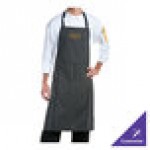 Chef Revival Pinstripe Poly-Cotton Customizable Bib Apron with 1 Pocket - 38 Chef Revival Pinstripe Poly-Cotton Customizable Bib Apron with 1 Pocket - 38
