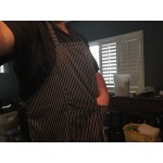 Chef Revival Pinstripe Poly-Cotton Customizable Bib Apron with 1 Pocket - 38 Chef Revival Pinstripe Poly-Cotton Customizable Bib Apron with 1 Pocket - 38