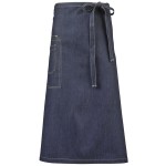 Mercer Culinary M63201DEN Metro Edge Talon Indigo Cotton Vintage Draper Denim Bistro Apron with 2 Pockets - 32 1/4 Mercer Culinary M63201DEN Metro Edge Talon Indigo Cotton Vintage Draper Denim Bistro Apron with 2 Pockets - 32 1/4