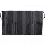 Choice Black and White Pinstripe Poly-Cotton Half Bistro Apron with 2 Pockets - 18