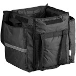 CaterGator Dash Black Nylon Heavy-Duty Insulated Soft-Sided Food Delivery Bag - Holds (6) 2.5